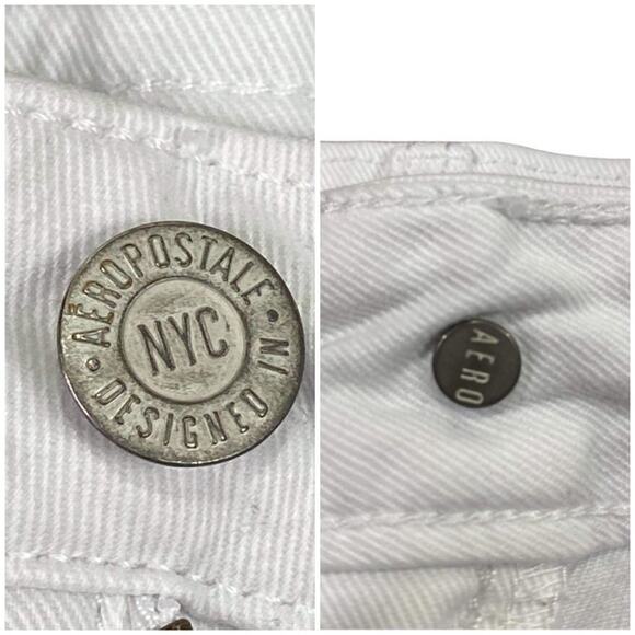 Aeropostale Distressed Denim Tomboy Shorts Size 4 White Measurements Included - Picture 5 of 12